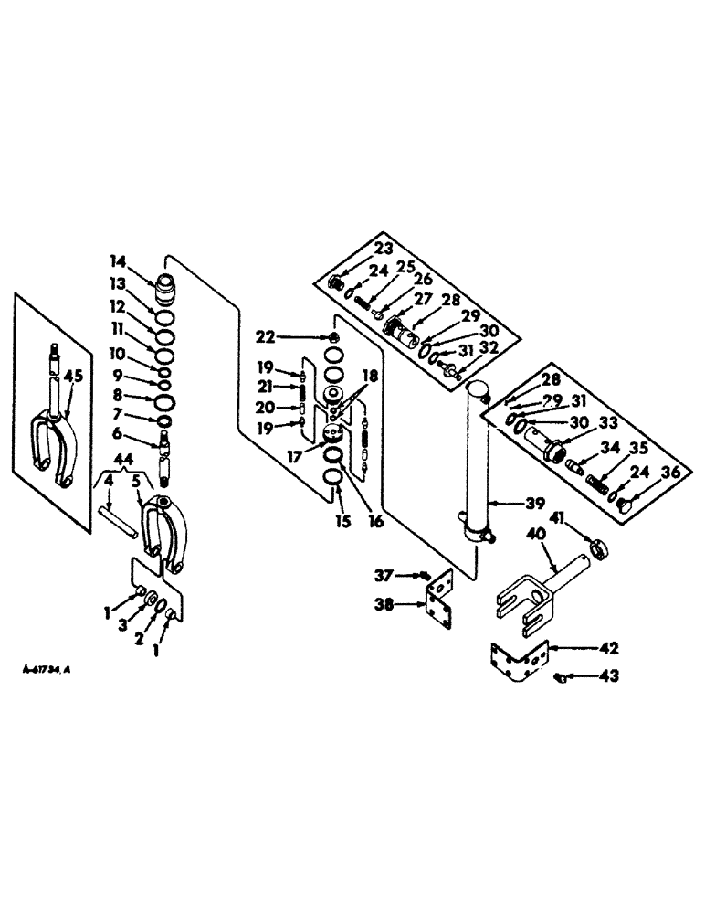 Схема запчастей Case IH 403 - (167) - SIDE LEVELING CYLINDER (35) - HYDRAULIC SYSTEMS