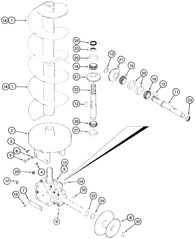 Схема запчастей Case IH 2388 - (09E-08) - AUGER, UNLOADER - GRAIN TANK, LOWER (17) - GRAIN TANK & UNLOADER