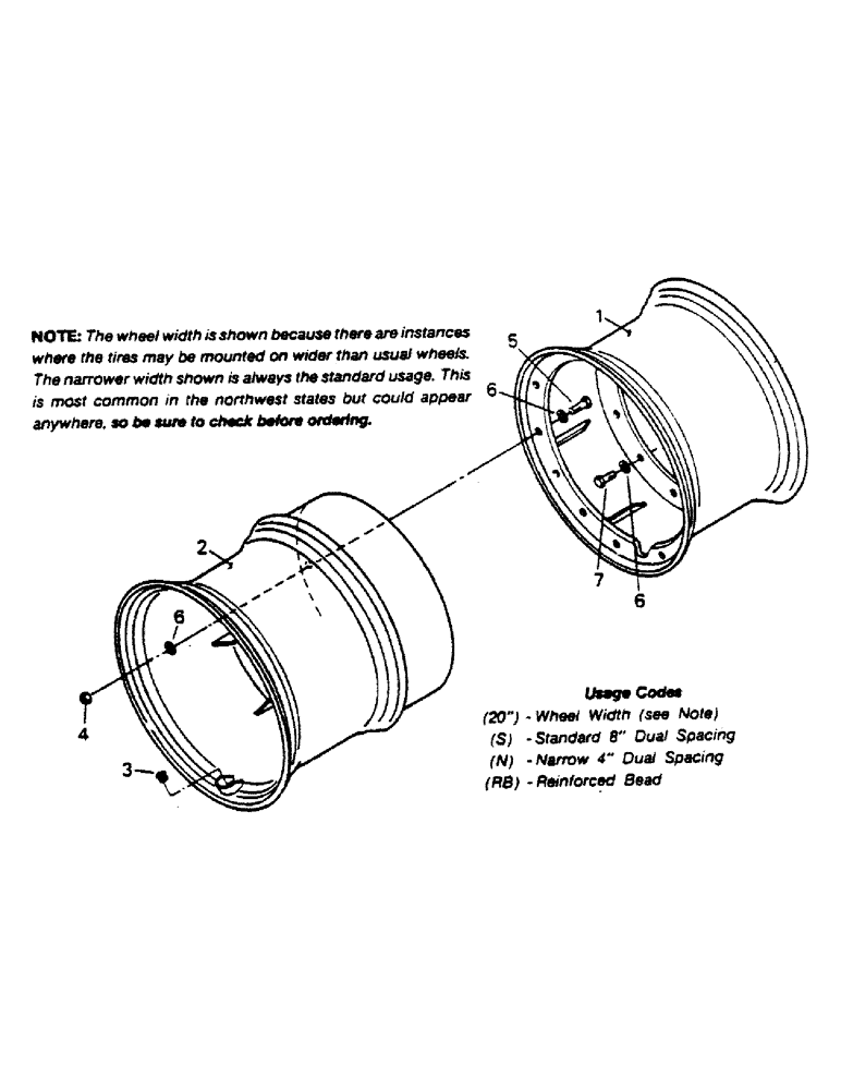 Схема запчастей Case IH 9180 - (04-43) - WHEELS, WITH HUB BOLTED DUALS (04) - Drive Train