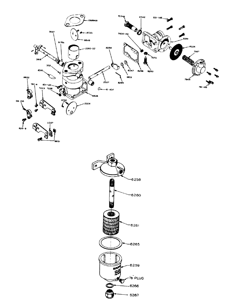 Схема запчастей Case IH 800 - (158) - A10616 ENSIGN CARBURETOR PARTS, MODEL 1-1/4INCH XG, NUMBER 3896 FOR L.P. FUEL (10) - ENGINE