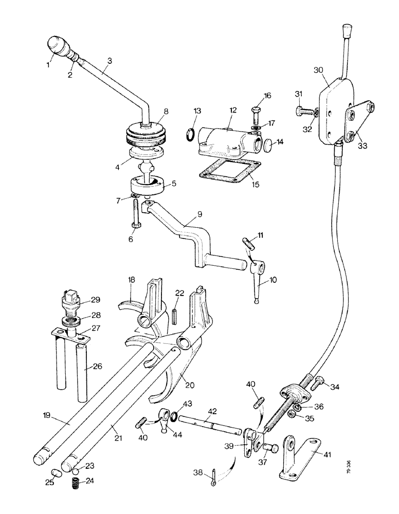 Схема запчастей Case IH 1490 - (D17-1) - GEAR SHIFT LEVERS - POWER SHIFT, HIGH PLATFORM, CAB MODEL PRIOR TO P.I.N. 11182783 (03) - POWER TRAIN