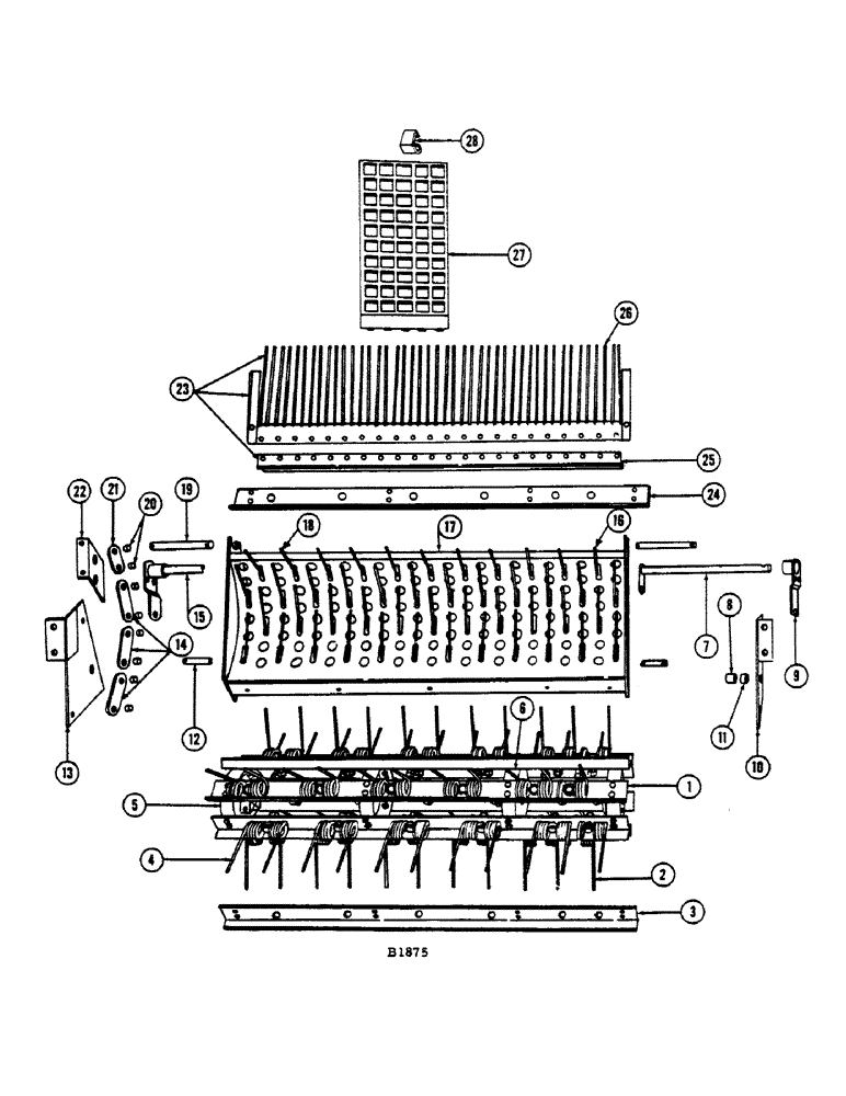 Схема запчастей Case IH 660 - (096) - SPRING TOOTH CYLINDER ATTACHMENT 