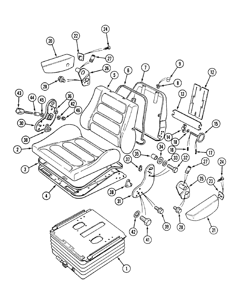 Схема запчастей Case IH 1494 - (9-422) - SEAT ASSEMBLY, K307643, TRACTORS WITH CAB (09) - CHASSIS/ATTACHMENTS