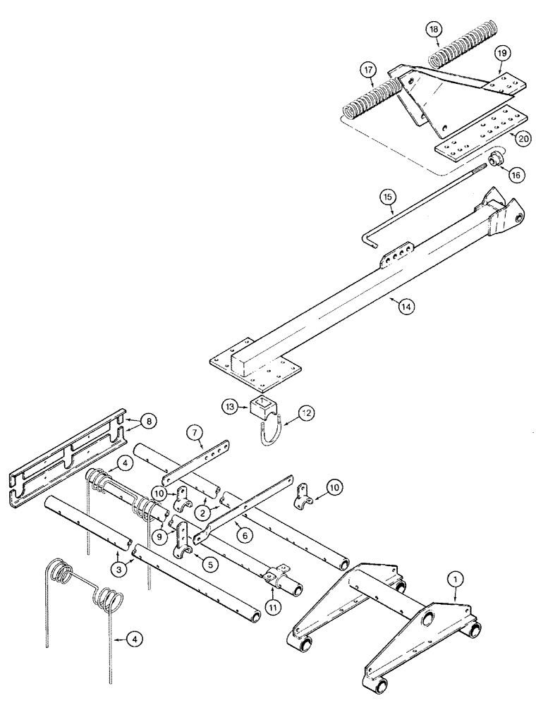 Схема запчастей Case IH 770 - (09-19) - MULCHER ATTACHMENT, ADJUSTABLE ANGLE, UNITS BUILT PRIOR TO 1980 (09) - CHASSIS/ATTACHMENTS