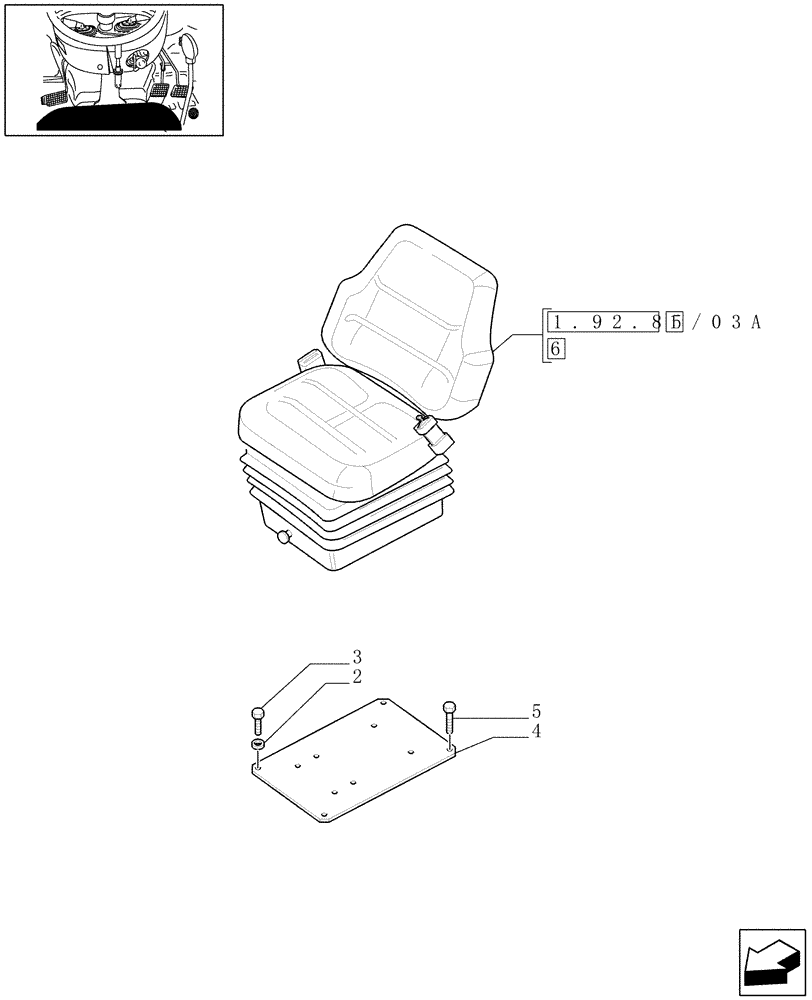 Схема запчастей Case IH JX1075C - (1.92.85/03) - (VAR.850) "MT" SEAT WITH AIR SUSPENSION WITH BELTS AND SWITCH - W/CAB (10) - OPERATORS PLATFORM/CAB