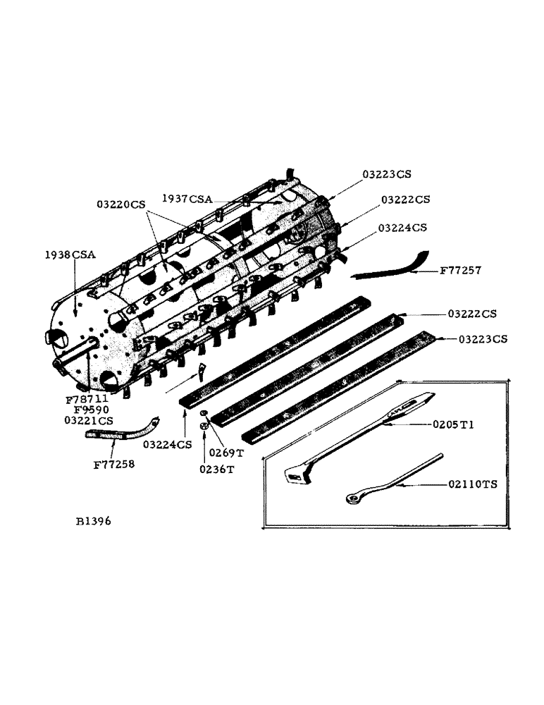 Схема запчастей Case IH 800 - (065) - SPIKE TOOTH CYLINDER (66) - THRESHING