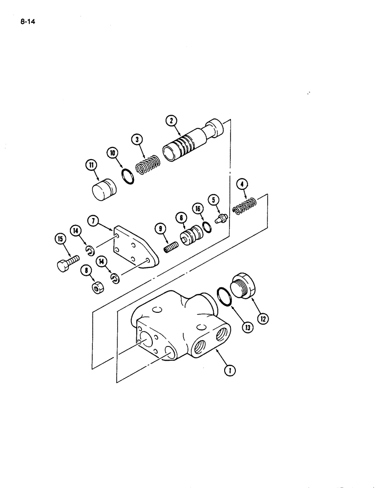 Схема запчастей Case IH 245 - (8-14) - FLOW DIVIDER VALVE (08) - HYDRAULICS