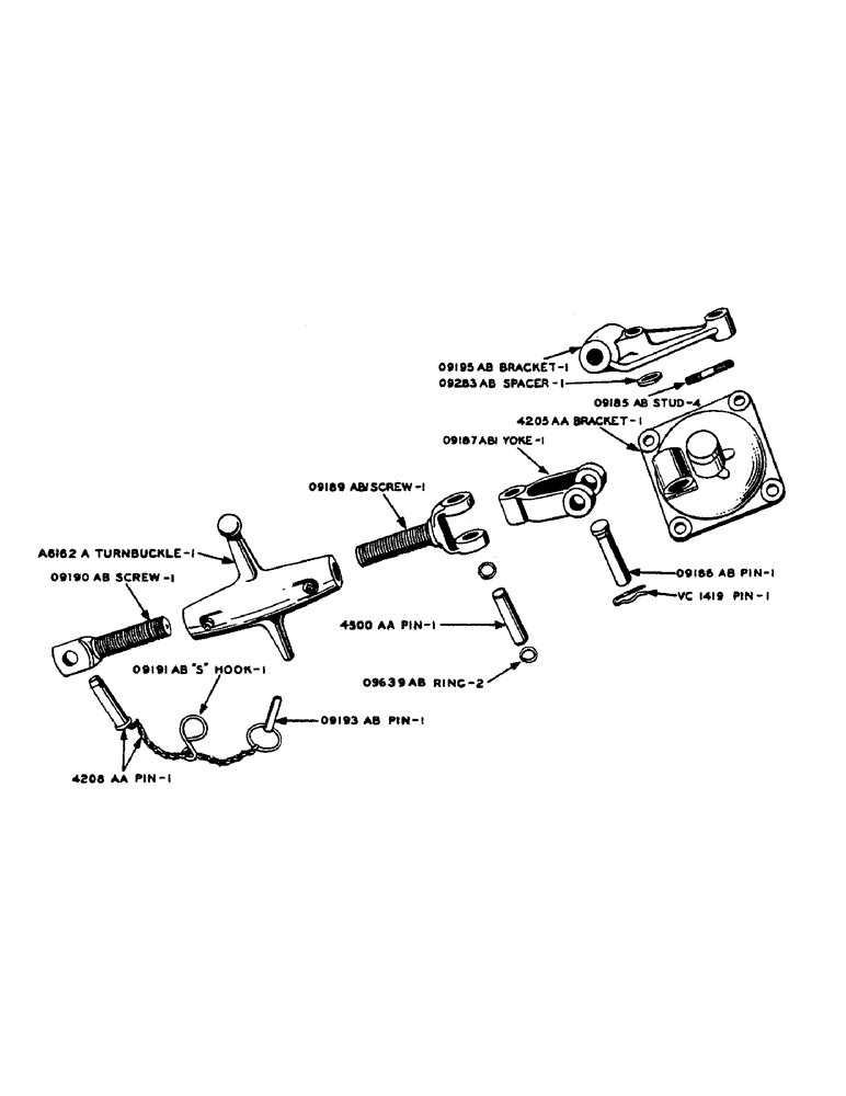 Схема запчастей Case IH D-SERIES - (173) - DEPTH ADJUSTING SCREW, FOR D, DC-3 AND DC-4 TRACTORS (09) - CHASSIS