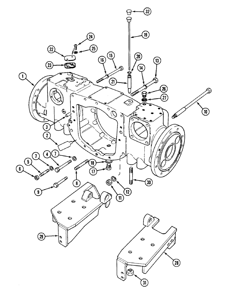 Схема запчастей Case IH 1594 - (9-348) - REAR AXLE HOUSING AND HITCH BRACKETS (09) - CHASSIS/ATTACHMENTS