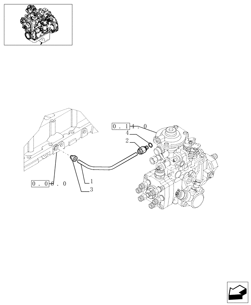 Схема запчастей Case IH PX110 - (0.14.6[01]) - INJECTION EQUIPMENT - PIPING (504057291) (02) - ENGINE