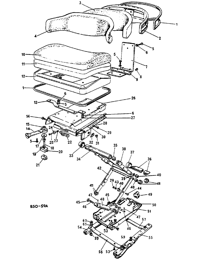 Схема запчастей Case IH 585 - (13-034) - SUSPENSION SEAT DE-LUXE (05) - SUPERSTRUCTURE