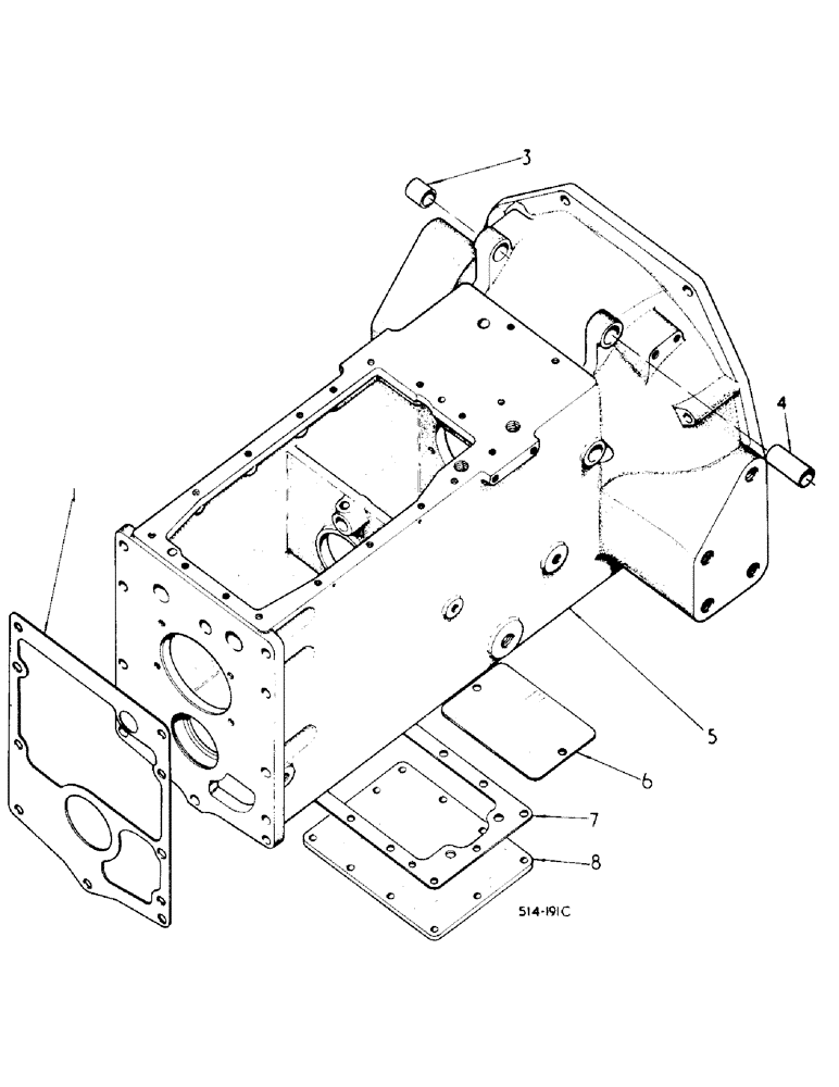 Схема запчастей Case IH 484 - (07-04) - DRIVE TRAIN, CLUTCH HOUSING AND CONNECTIONS (04) - Drive Train