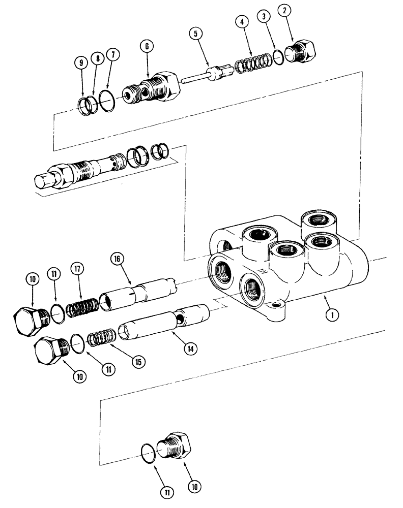 Схема запчастей Case IH 2255 - (8-48) - BUCKET SELF LEVELING VALVE (08) - HYDRAULICS