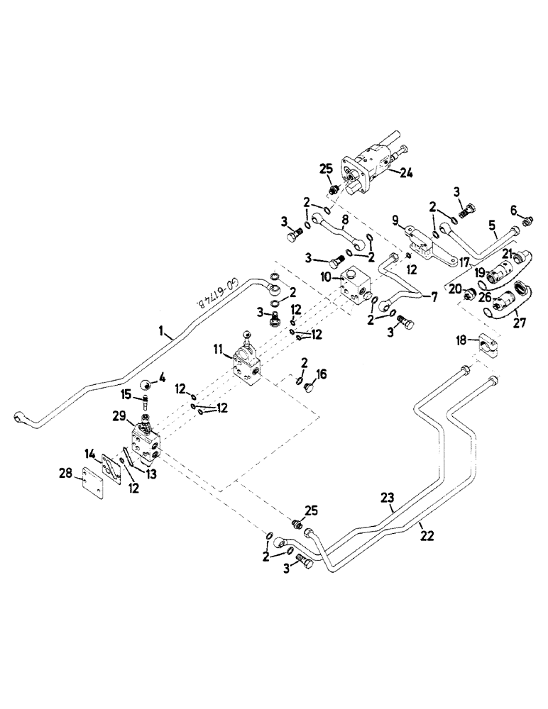 Схема запчастей Case IH 633 - (10-50) - CONTROL VALVES, OIL LINES, BREAK AWAY COUPLING - 433/533/633 (-XXX) (07) - HYDRAULICS