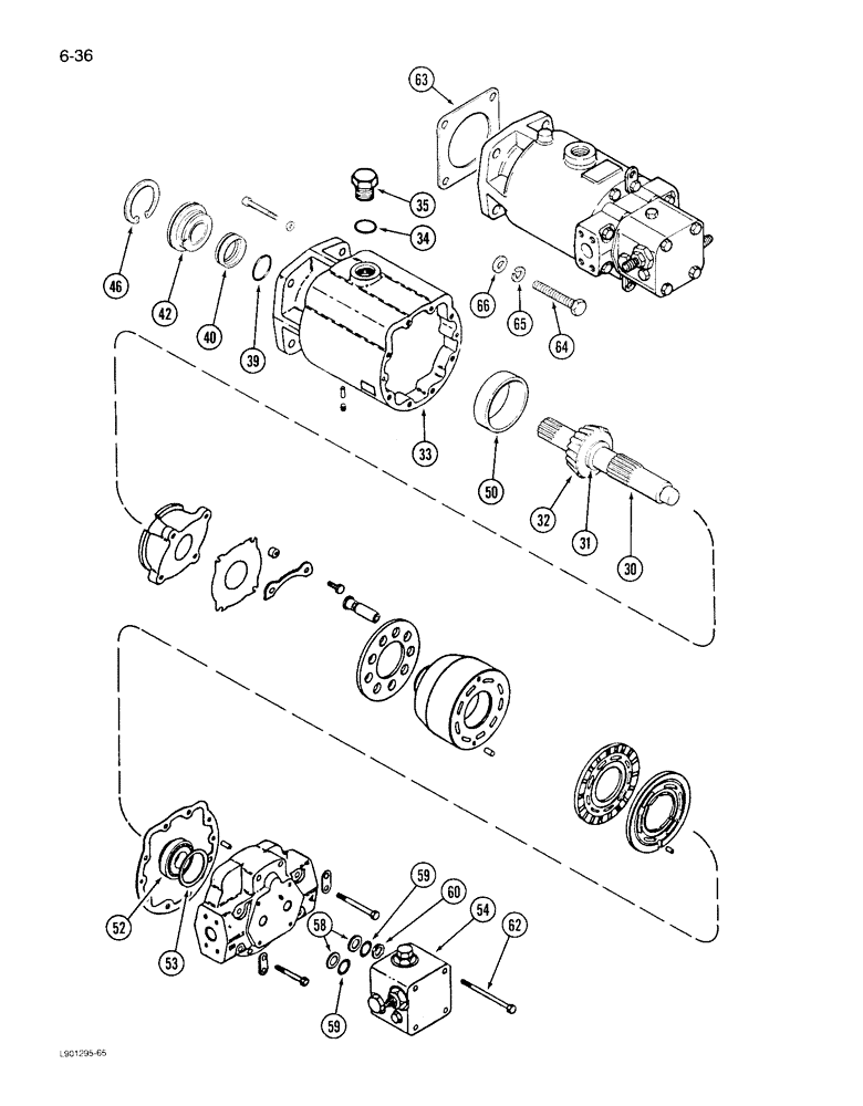 Схема запчастей Case IH 1844 - (6-36) - HYDROSTATIC MOTOR (03) - POWER TRAIN