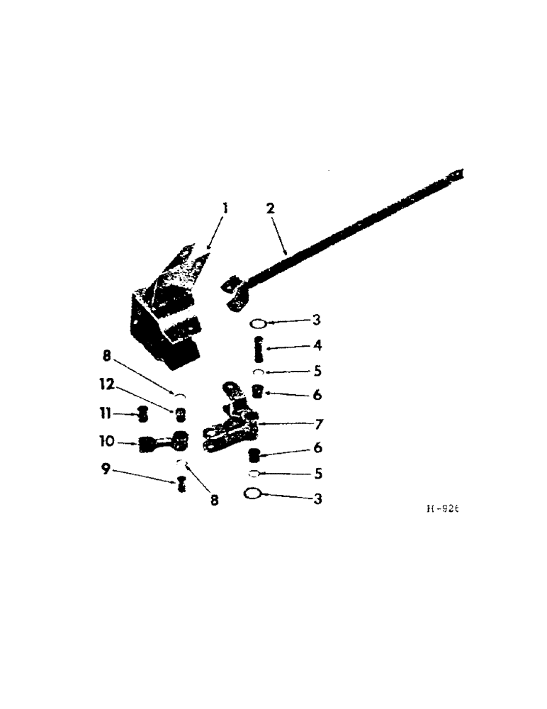 Схема запчастей Case IH 201 - (E-041[1]) - KNIFE BELLCRANK, LINK AND BRACE (58) - ATTACHMENTS/HEADERS