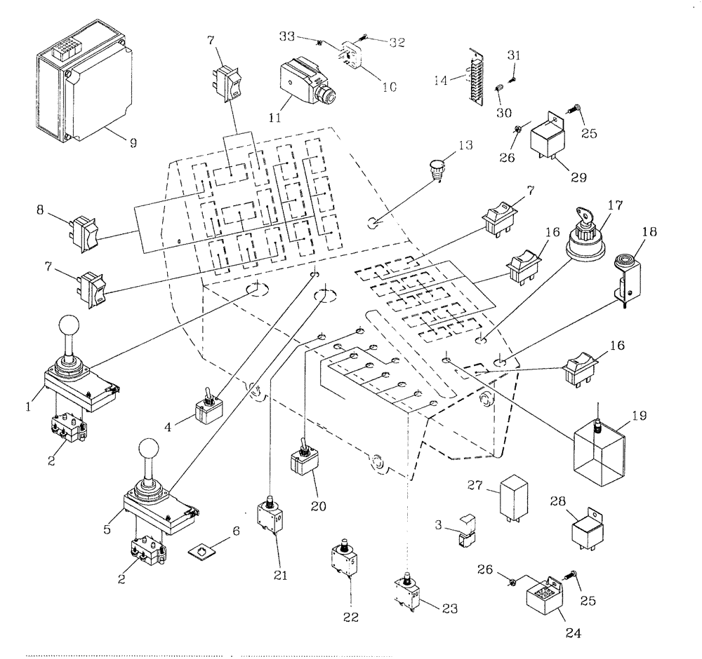 Схема запчастей Case IH 7700 - (A11[06]) - CABIN CONTROLS [ELECTRIC] Mainframe & Functioning Components