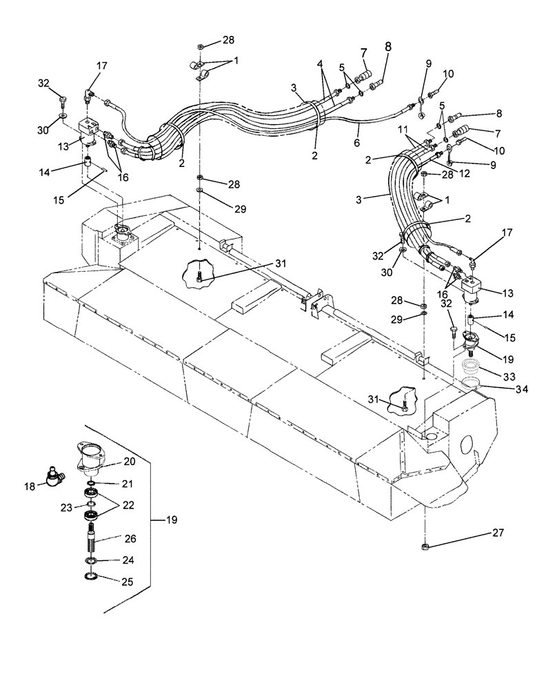 Схема запчастей Case IH RDX161 - (017) - HYDRAULICS, HEADER (35) - HYDRAULIC SYSTEMS