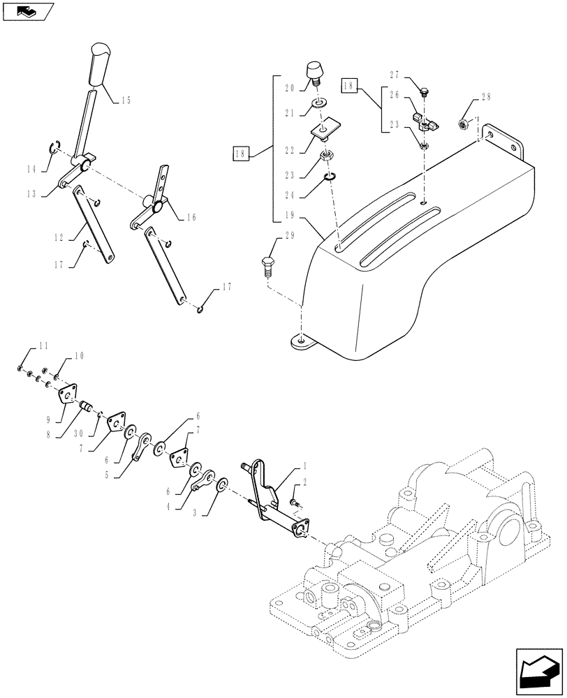 Схема запчастей Case IH FARMALL 35B - (35.108.01) - HYDRAULIC CONTROL LEVER W/DRAFT (35) - HYDRAULIC SYSTEMS