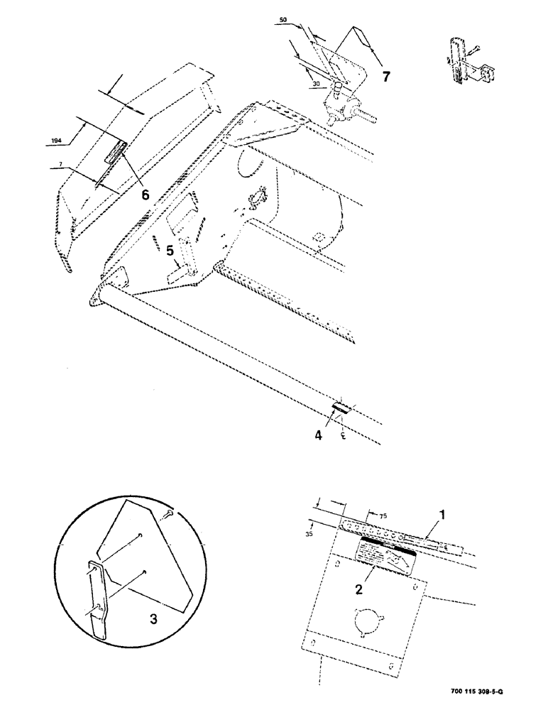 Схема запчастей Case IH 8380 - (9-10) - DECAL LOCATION DIAGRAM, HEADER, SERIAL NUMBER CFH0102133 AND LATER (09) - CHASSIS