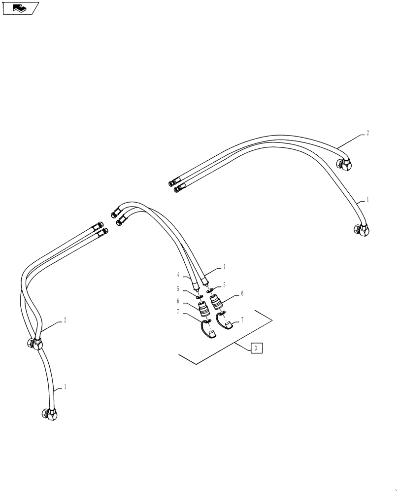 Схема запчастей Case IH L790 - (35.204.07) - HOSE KIT, POWERGRAB 260 HD (35) - HYDRAULIC SYSTEMS