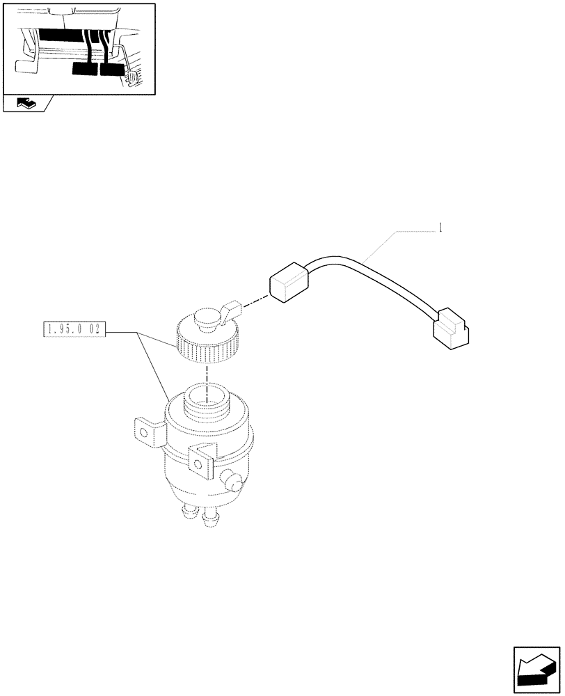 Схема запчастей Case IH MAXXUM 115 - (1.75.4[03]) - BRAKE FLUID RESERVOIR HARNESS (06) - ELECTRICAL SYSTEMS