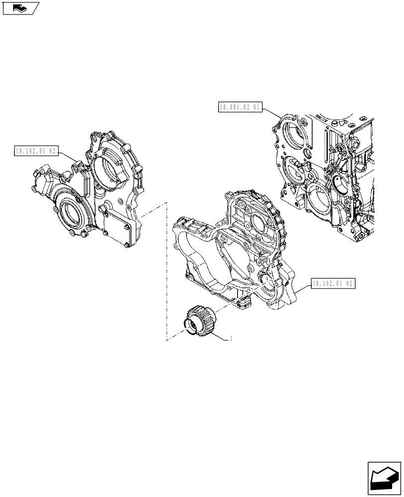 Схема запчастей Case IH FARMALL 65A - (10.102.02[01]) - GEAR - PTO (10) - ENGINE