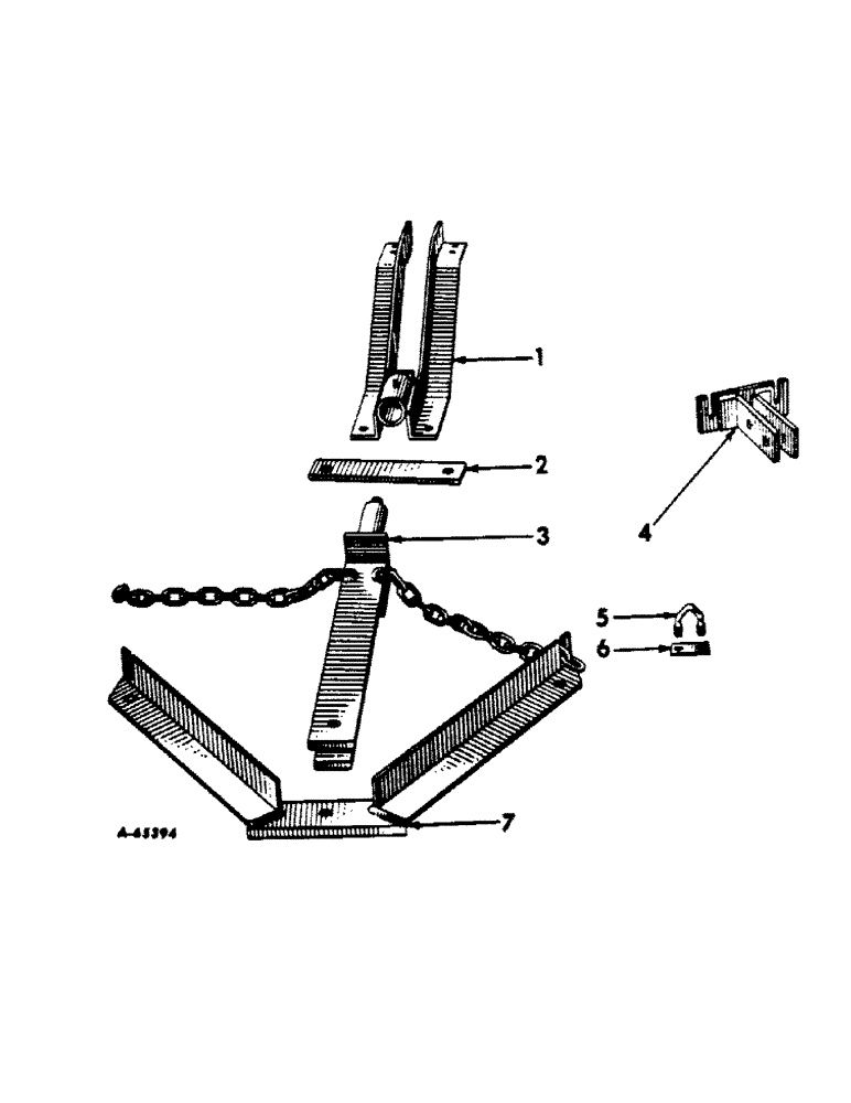 Схема запчастей Case IH L-38 - (D-13) - HITCH FRAME AND DRAFT ANGLES 