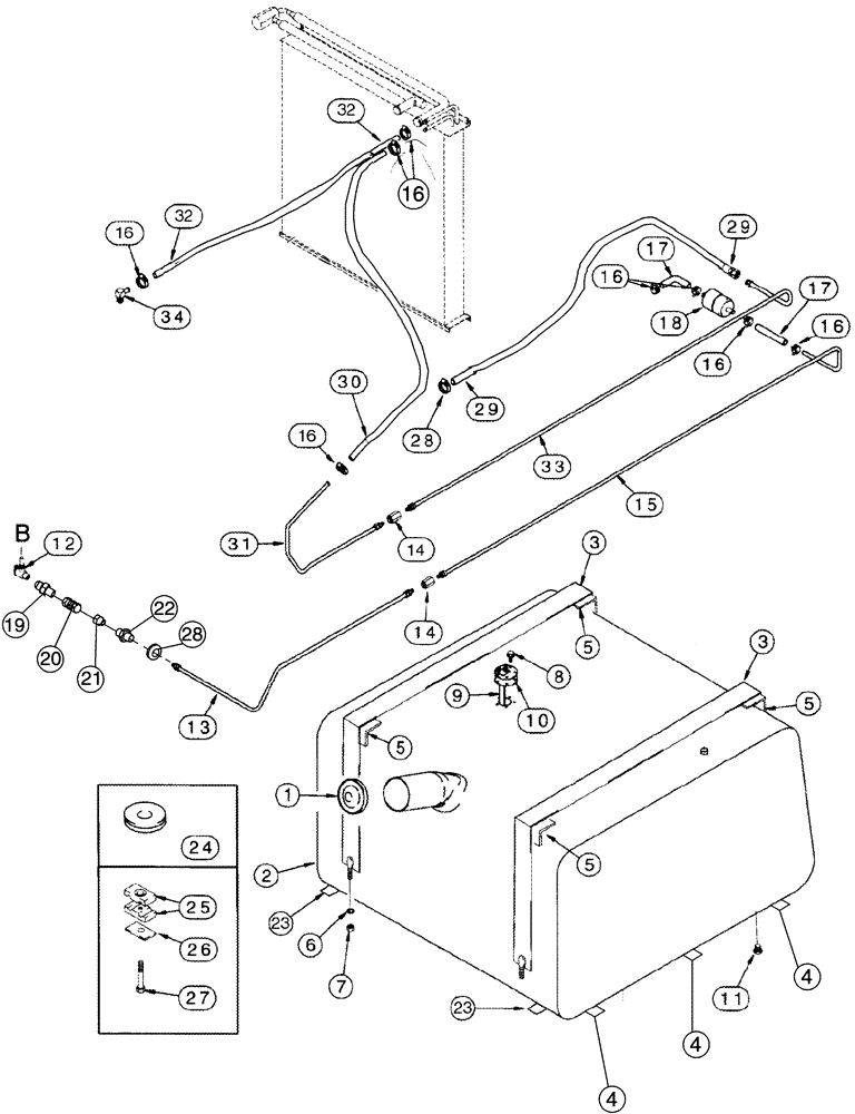 Схема запчастей Case IH 420 TIER 3 - (03-04) - FUEL TANK AND LINES (02) - FUEL SYSTEM