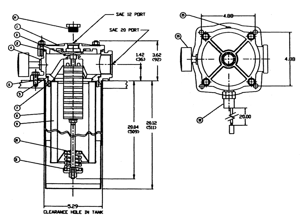 Схема запчастей Case IH TYLER - (05-011) - HYDROSTATIC PUMP - FILTER ASSEMBLY, 7-BANK VALVE Hydraulic Plumbing