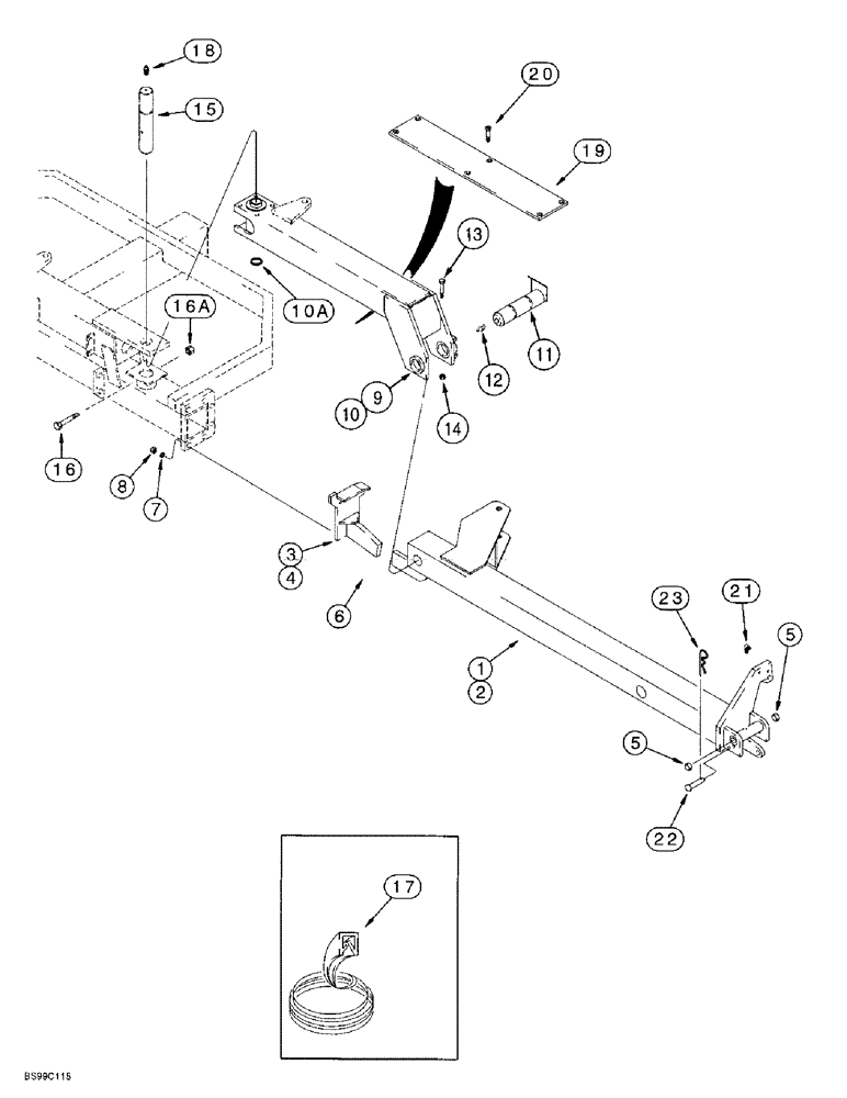 Схема запчастей Case IH 955 - (9A-026) - WING FRAMES AND HINGE, 12/23 SOLID ROW CROP - FRONT FOLD (09) - CHASSIS/ATTACHMENTS