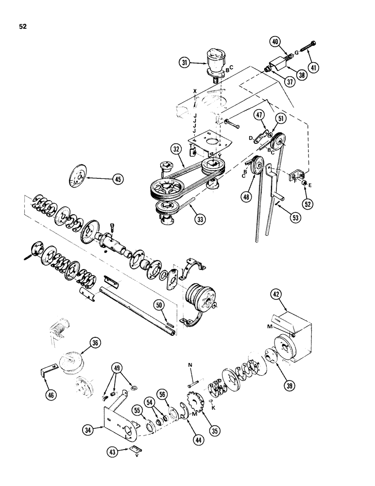 Схема запчастей Case IH 742 - (52) - MAIN DRIVES, REAR UNIT 