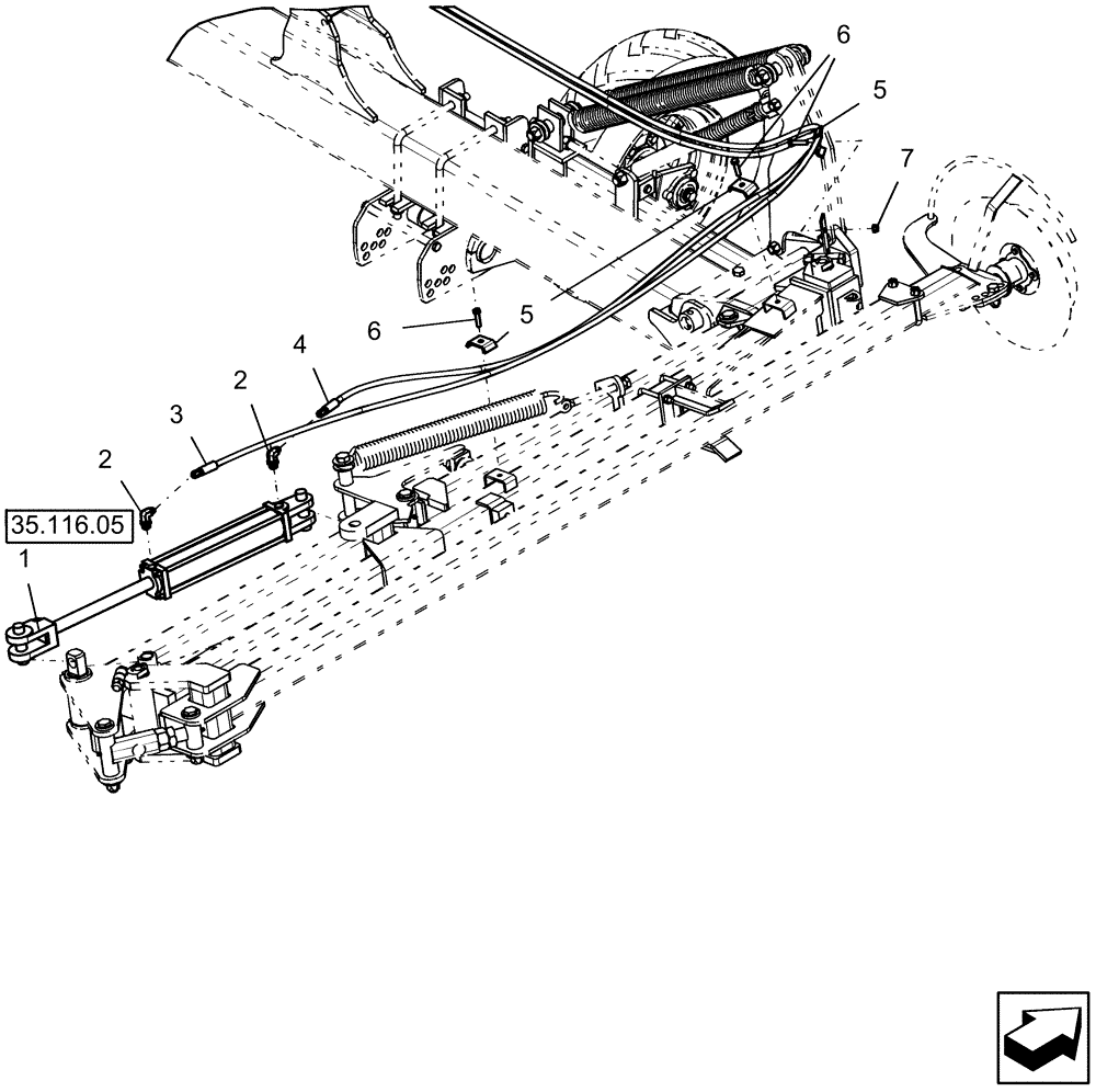 Схема запчастей Case IH 1230 - (35.138.12) - HYDRAULICS MARKER MOUNTED STACKER (35) - HYDRAULIC SYSTEMS