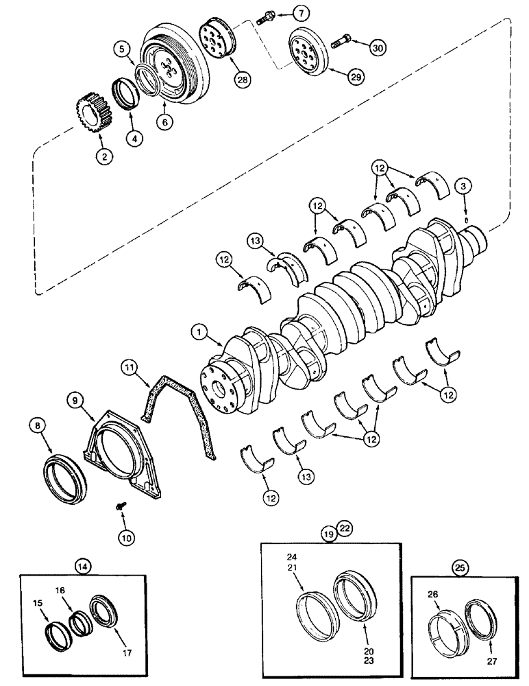 Схема запчастей Case IH 8850 - (10-60) - CRANKSHAFT, SERIAL NUMBER CFH0099001 THRU CFH0099164 (02) - ENGINE