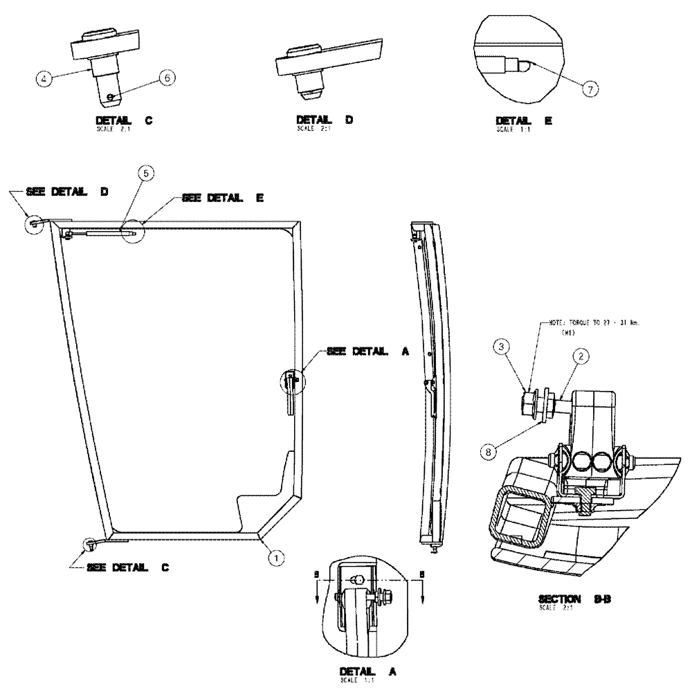 Схема запчастей Case IH SPX4260 - (02-004) - WINDOW GROUP Cab Exterior