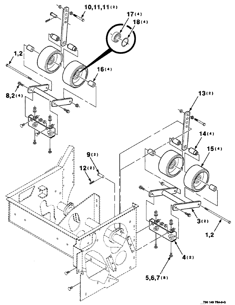 Схема запчастей Case IH DC515 - (7-20) - GAUGE WHEEL ASSEMBLY (09) - CHASSIS