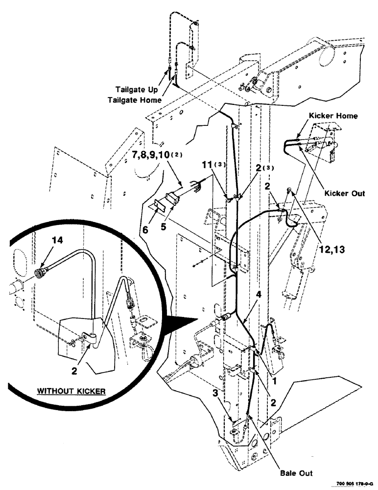 Схема запчастей Case IH RS551 - (4-14) - ELECTRICAL ASSEMBLY, KICKER CONTROL (06) - ELECTRICAL