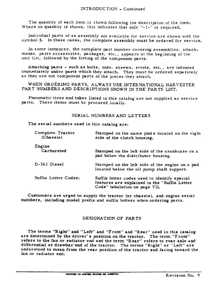 Схема запчастей Case IH 806 - (5) - INTRODUCTION - SERIAL NUMBER LOCATIONS (00) - GENERAL