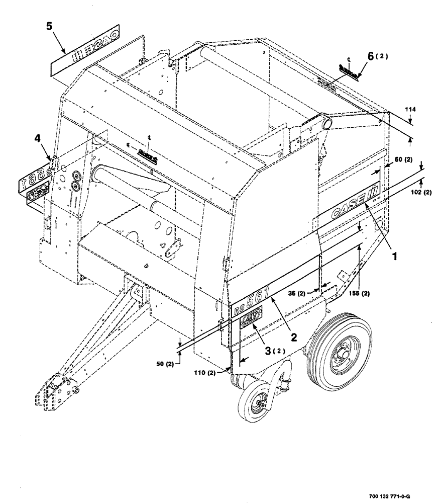 Схема запчастей Case IH RS561A - (9-002) - DECAL AND LOCATION DIAGRAM,  LOGO Decals & Attachments