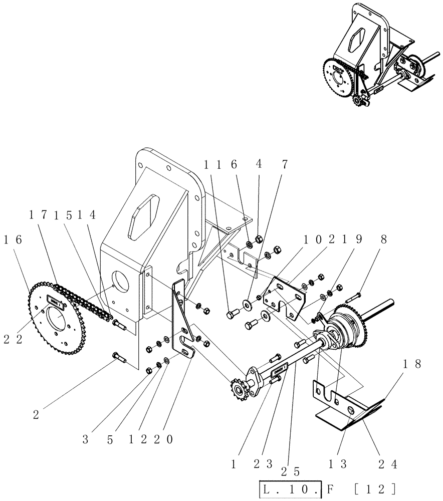 Схема запчастей Case IH ADX2230 - (L.10.F[09]) - MECHANICAL DRIVE ASSEMBLY SINGLE STRAND BSN CBJ0004380 L - Field Processing