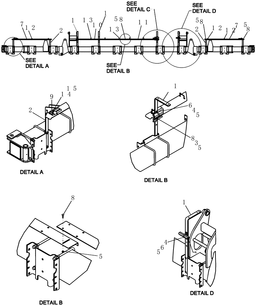 Схема запчастей Case IH 1200PT - (A.10.A[33]) - LAYOUT HYD HOSES ROUTING 12 ROW (ASN CBJ022252) A - Distribution Systems