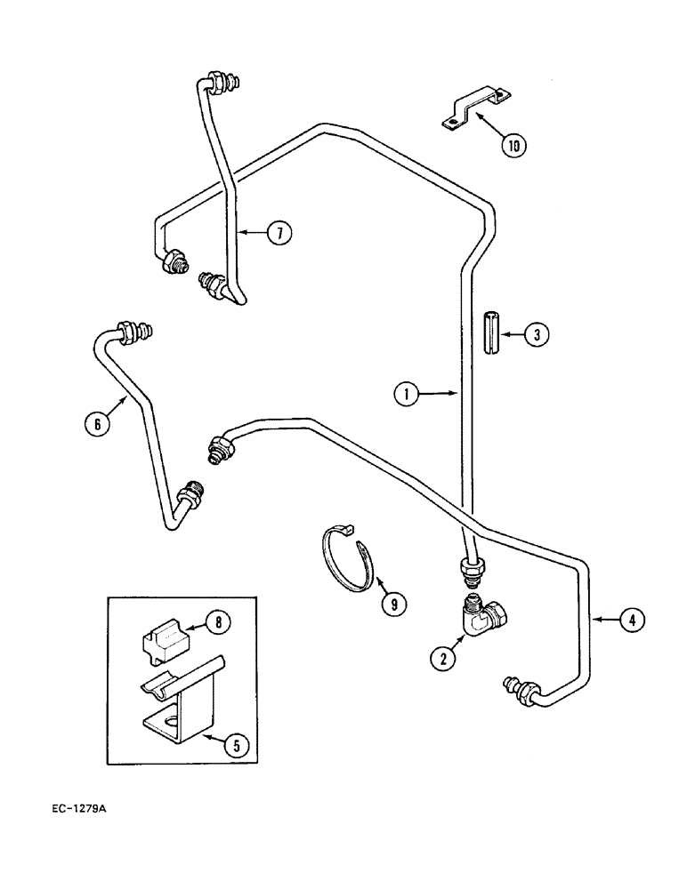 Схема запчастей Case IH 248 - (5-294) - STEERING PIPES REAR - 2 WHEEL DRIVE (WITHOUT CAB) (05) - STEERING