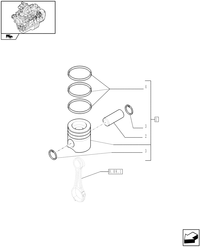 Схема запчастей Case IH F4GE9684R J602 - (0.08.2) - PISTON - ENGINE (2856316) 