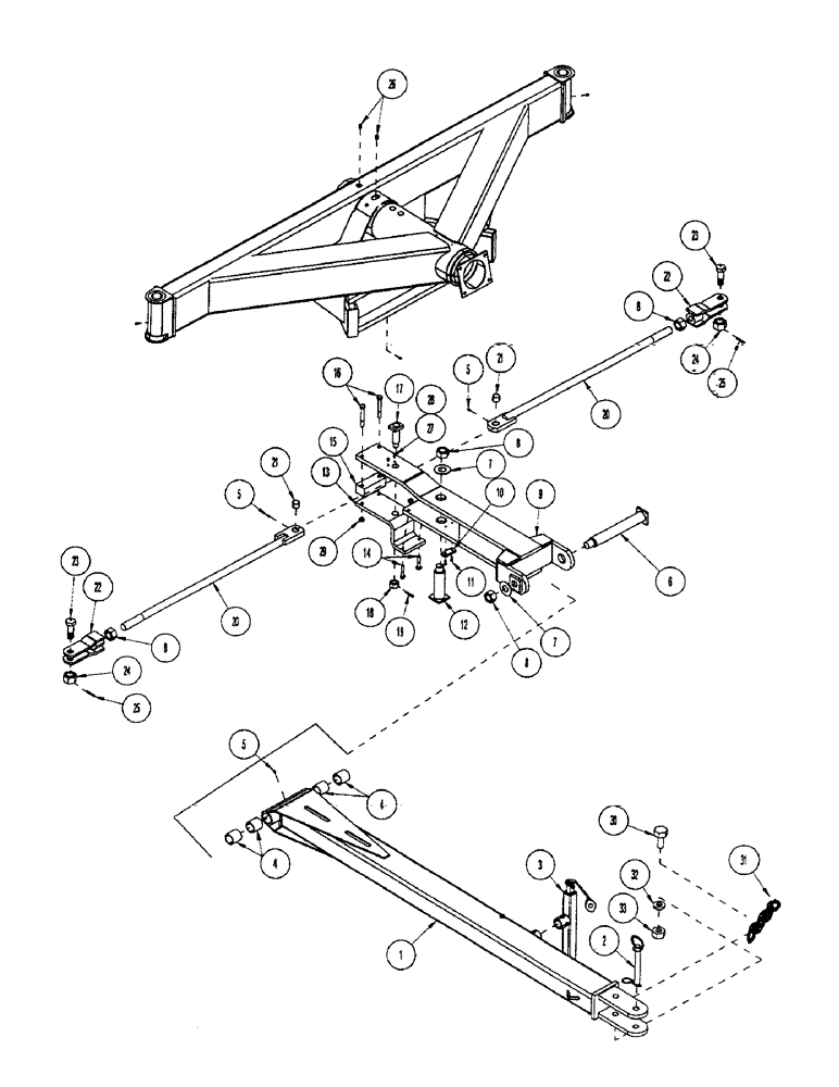 Схема запчастей Case IH 3503 - (E04) - DRAWPOLE & STEERING LINKAGE 3503, 3400 & 2300 