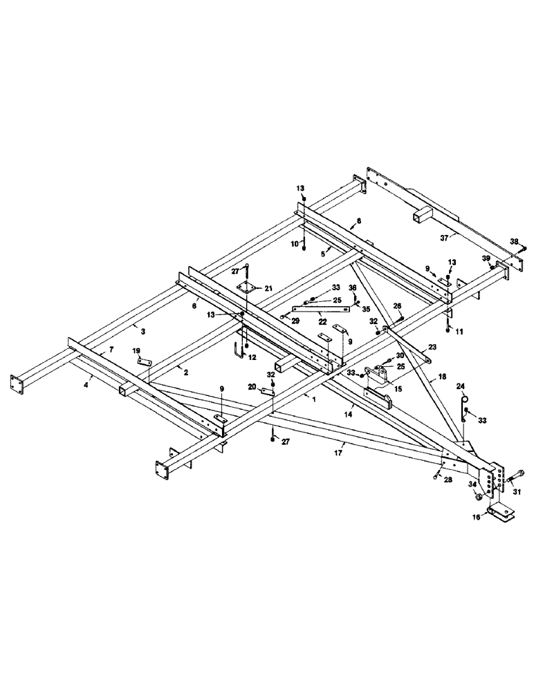 Схема запчастей Case IH 1200M-SERIES - (008) - MAIN FRAME AND POLE, BASIC FRAME, OLD STYLE 