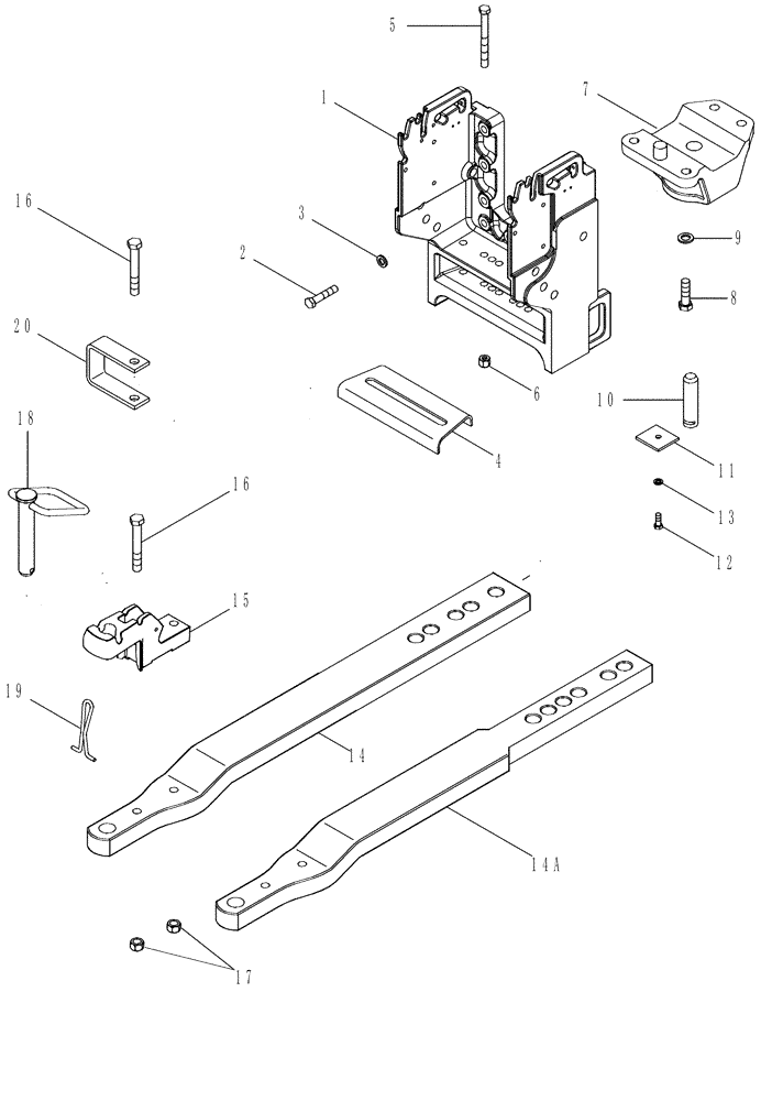 Схема запчастей Case IH MX210 - (09-51) - DRAWBAR AND HAMMERSTRAP - HIGH CAPACITY (09) - CHASSIS/ATTACHMENTS