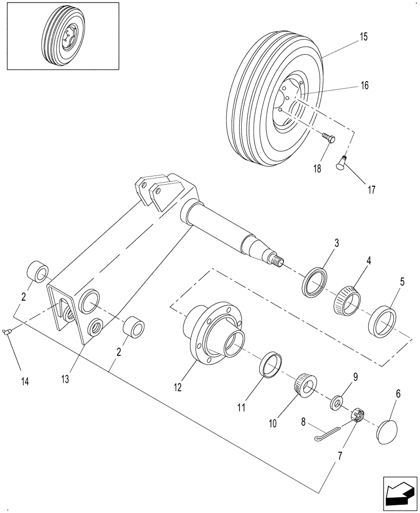 Схема запчастей Case IH DC132F - (11.01) - HUB, SPINDLE & TIRES (11) - WHEELS