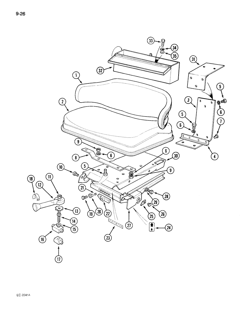 Схема запчастей Case IH 495 - (9-026) - SUSPENSION SEAT, BOSTROM (09) - CHASSIS/ATTACHMENTS