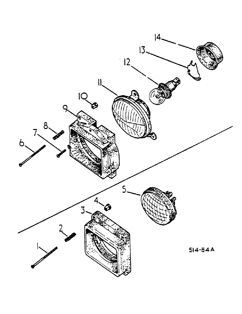 Схема запчастей Case IH 474 - (08-08) - HEADLIGHT AND WORK LIGHT (06) - ELECTRICAL