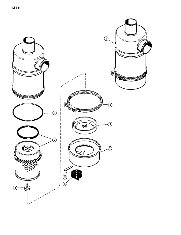 Схема запчастей Case IH 504D - (137E) - AIR CLEANER, F (10) - ENGINE